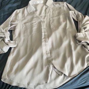 Express portofino blouse grey size small
